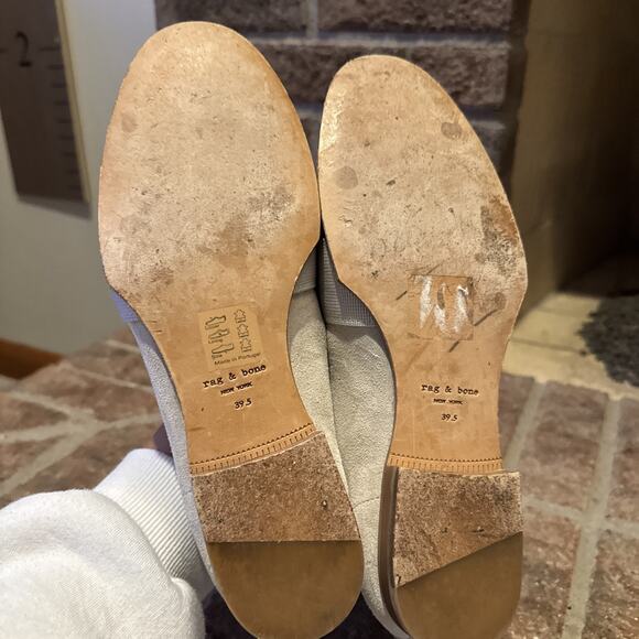 Rag And Bone New York Cream Suede Loafers Shoes Womens 39.5 Slip On Flats - Picture 15 of 16